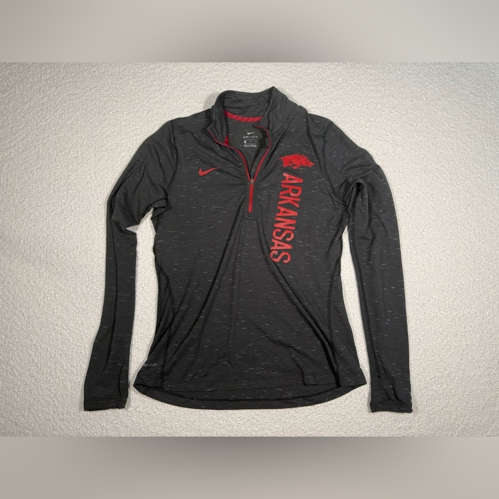 Nike Arkansas football womens quarter zip jacket size med black and red